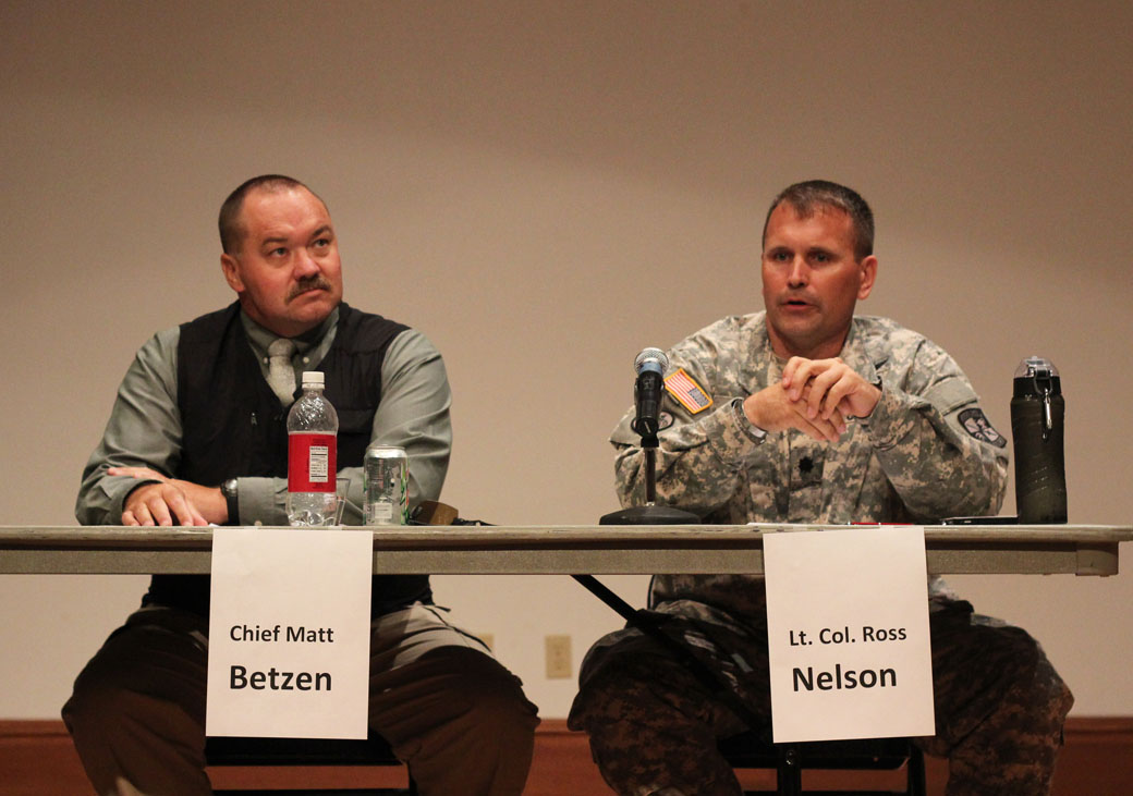 Law enforcement, military officials discuss terrorism and police militarization at campus forum
