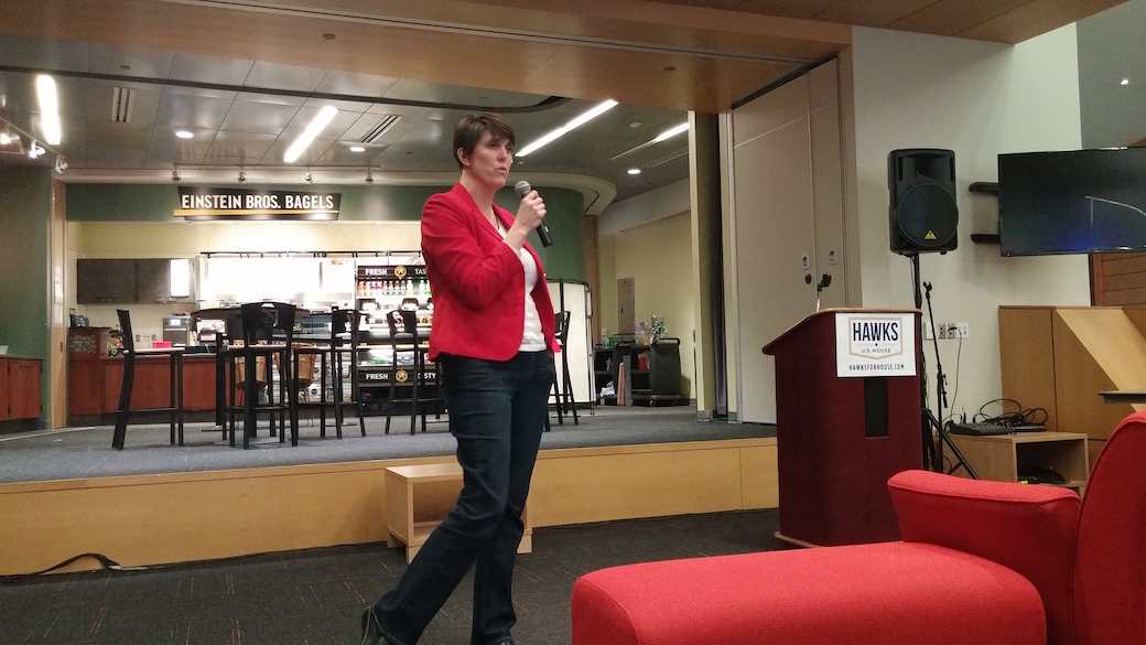 Paula Hawks visits USD, discusses run for SD Congressional seat