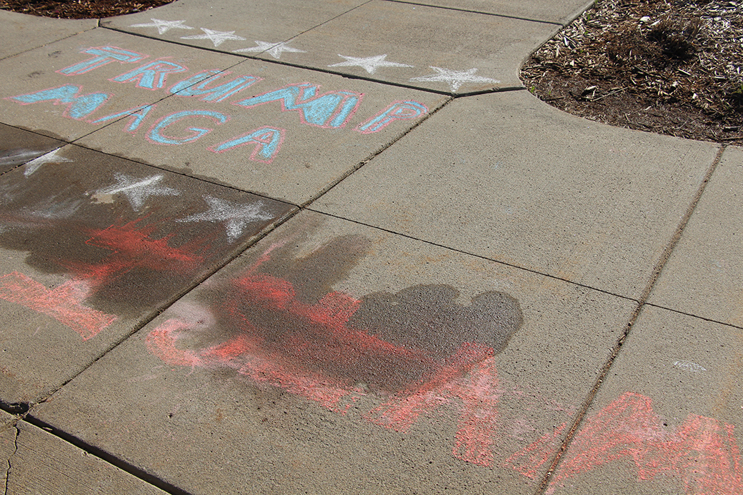 Sidewalk chalk messages trigger varying emotions