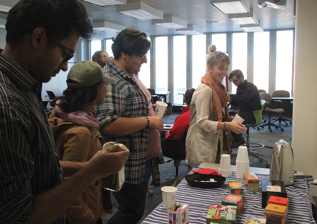 International students gather for weekly tea time