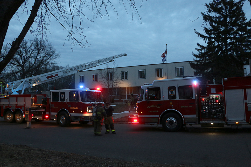 Firefighters respond to fraternity house fire
