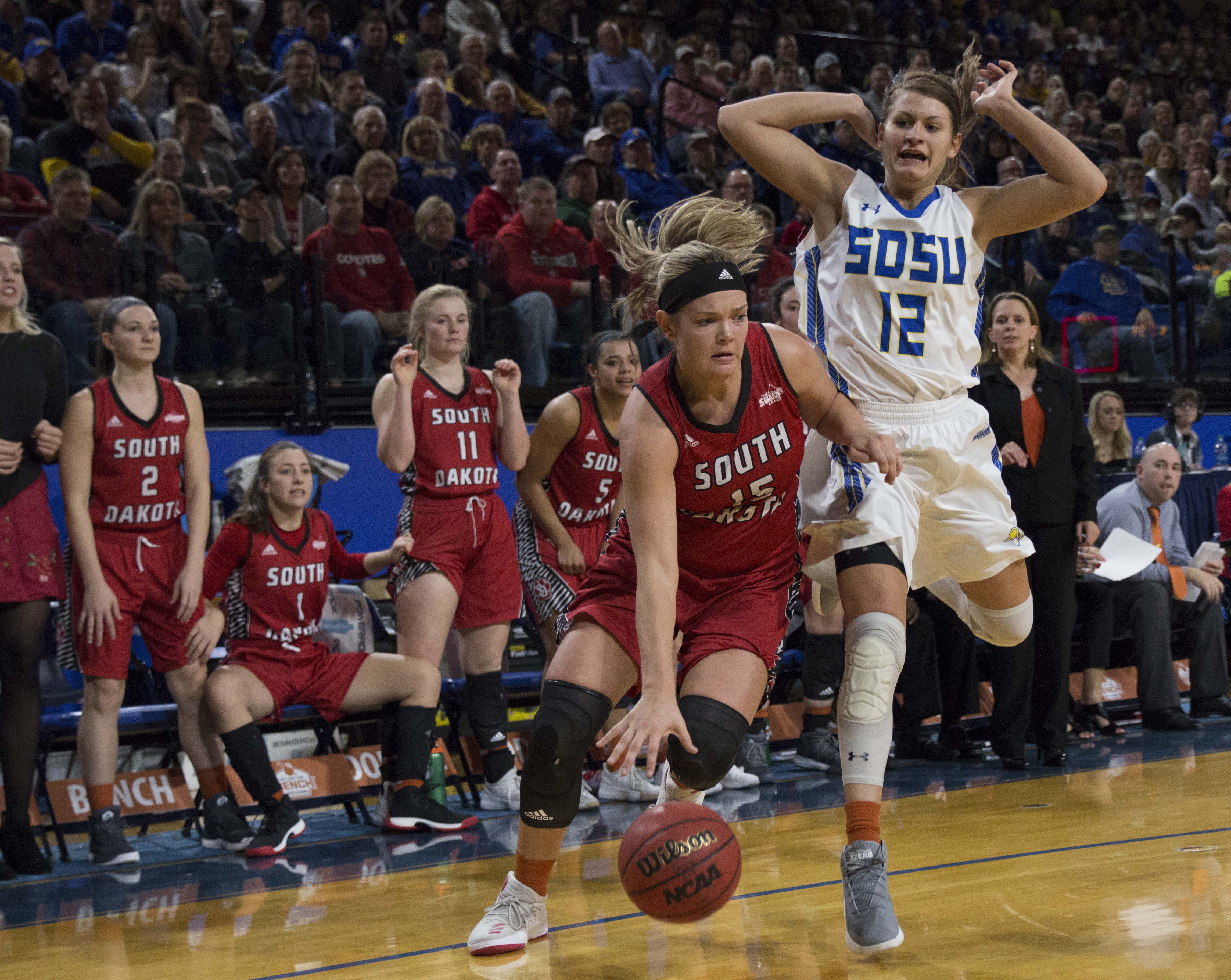 Coyote women defeat SDSU Jackrabbits 67-61, rise to no. 1 ranking in Summit League
