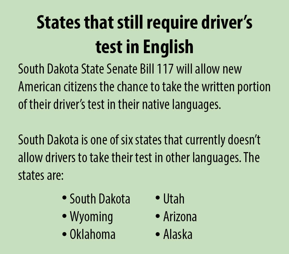 South Dakota Senate Bill 117 will make driver’s test available in more languages