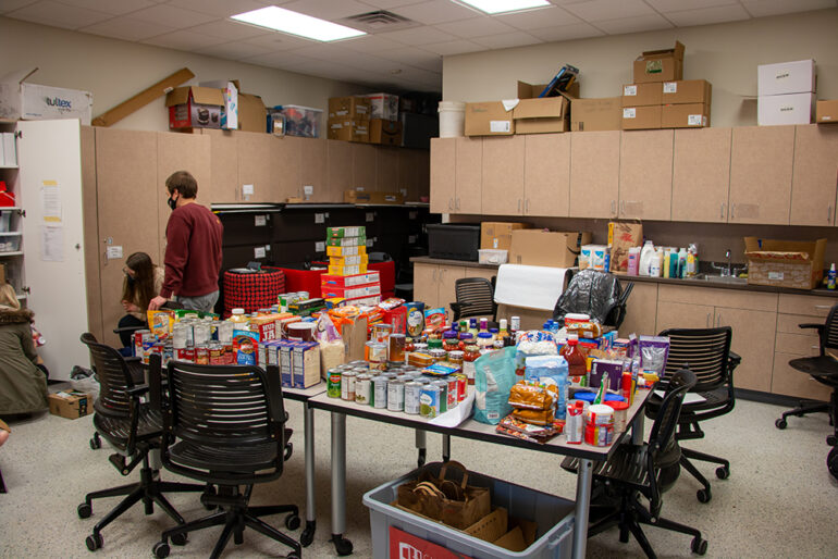 Gallagher Center honors MLK Day of Service with much-needed food drive