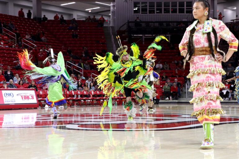 Native American student athletes recognized at basketball game