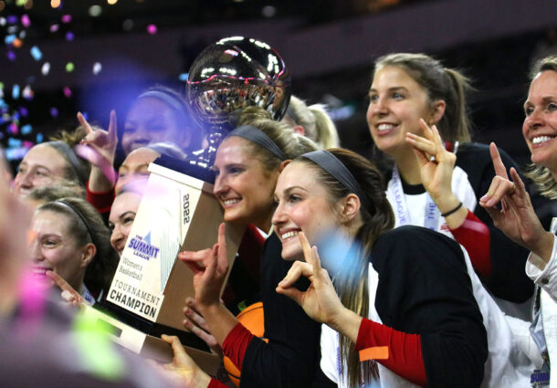 Coyote women rally for third consecutive Summit League title